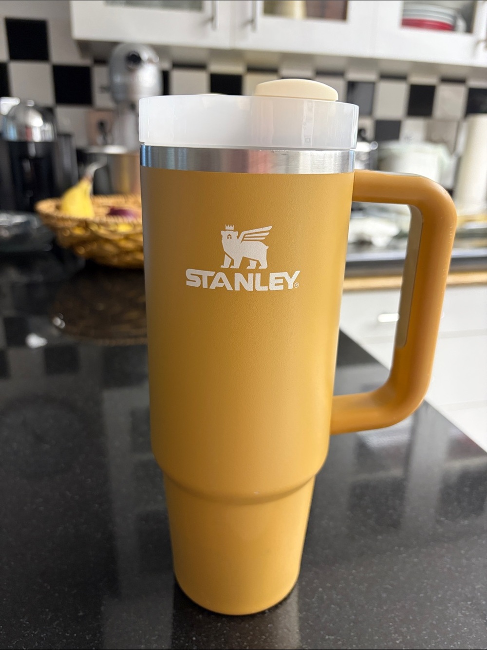 30 OZ Stanley Mustard Yellow Travel Mug with Handle